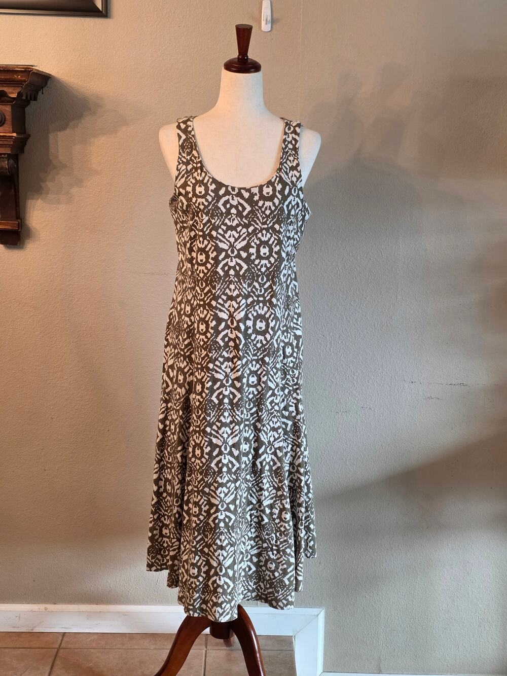Lauren Ralph Lauren Women's Midi Sleeveless Dress SZ Large Geometric Classic